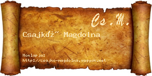 Csajkó Magdolna névjegykártya