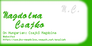 magdolna csajko business card